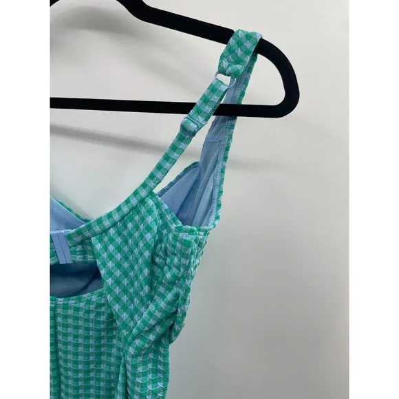 NWT Panache Swim Paloma Balcony Swimsuit Women's 32JJ Green Gingham Summer Beach